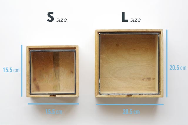 Square Wooden Box With Glass Lid