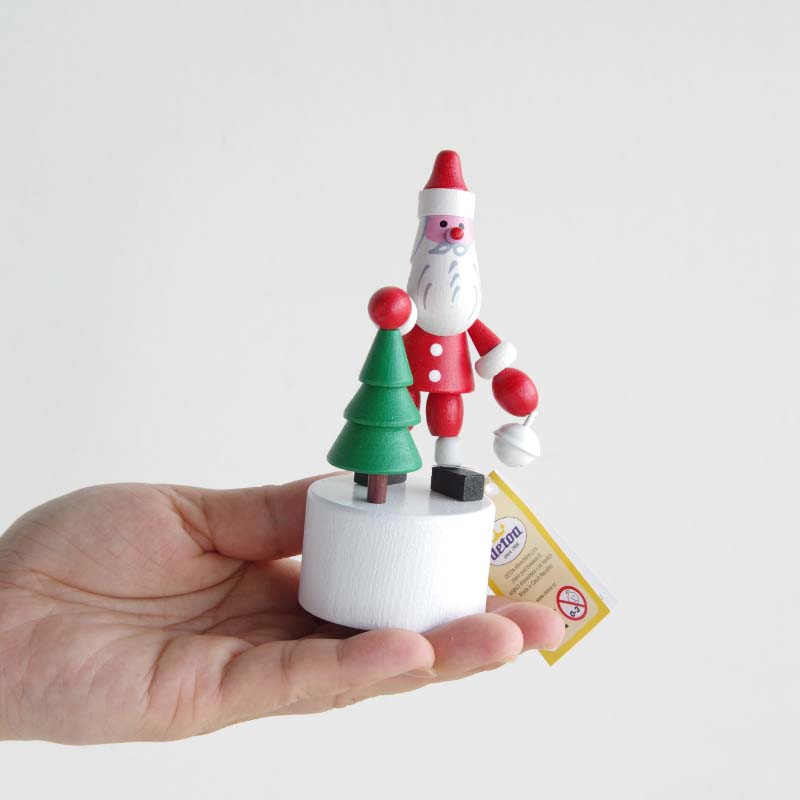 Wooden Push Up Toy "Santa&Tree"