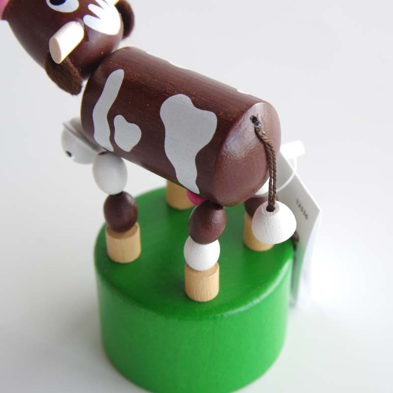 Wooden Push Up Toy "Cow"