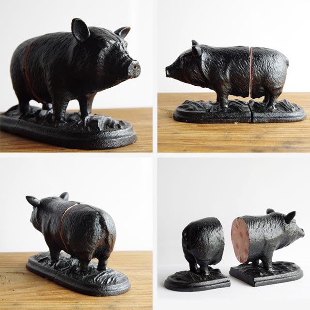 Iron Bookend-Pig